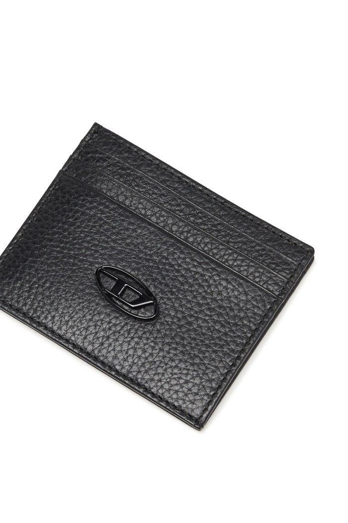 Card case in grained leather