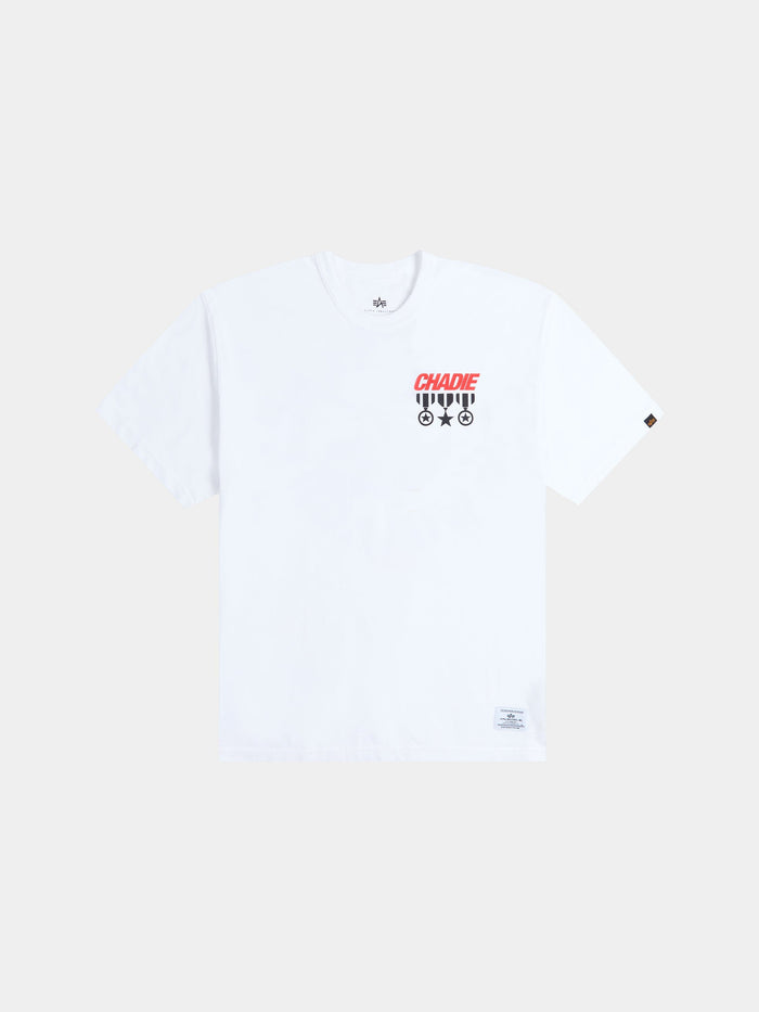 CHADIE X ALPHA CHOPPER TEE COLLAB Alpha Industries WHITE XS