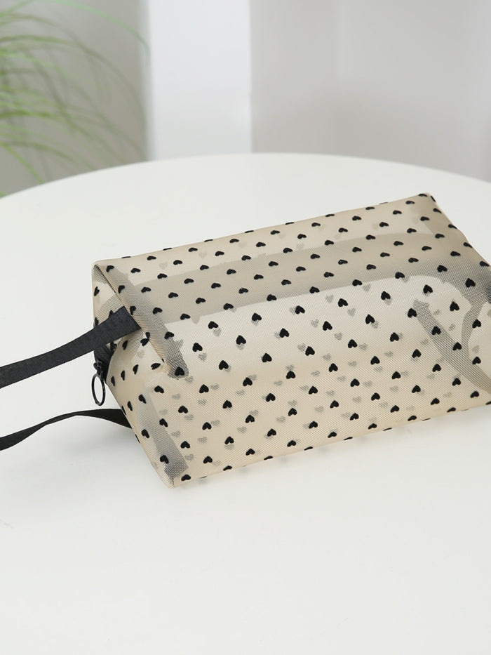 Charming Heart Polyester Travel & Cosmetic Bag Gift Set