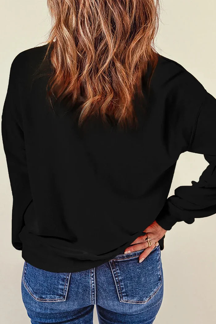 Chic Bow Round Neck Long Sleeve Sweatshirt for Casual Elegance