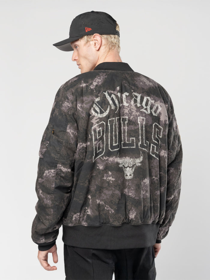 CHICAGO BULLS X ALPHA X NEW ERA MA-1 BOMBER JACKET (BLACK CAMO) OUTERWEAR Alpha Industries