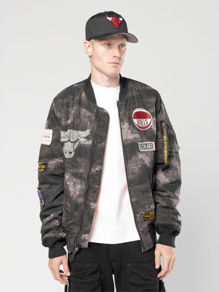 CHICAGO BULLS X ALPHA X NEW ERA MA-1 BOMBER JACKET (BLACK CAMO) OUTERWEAR Alpha Industries