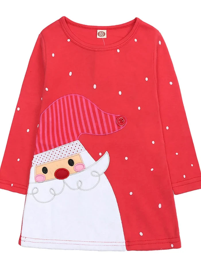 Children's Christmas Santa Long Sleeve Dress