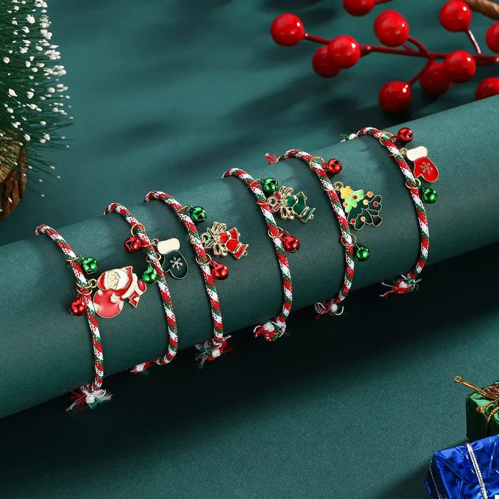 Christmas Charm Braided Rope Bracelet