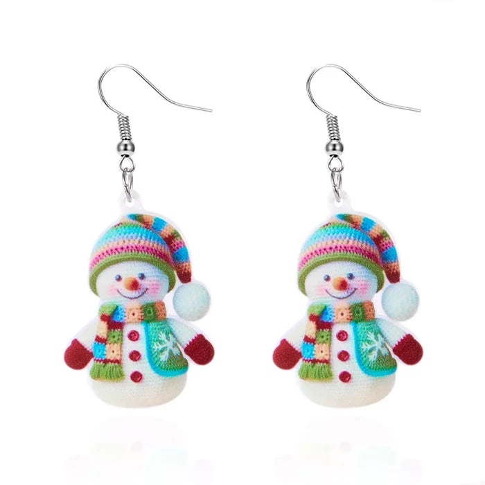 Christmas Snowman Dangle Earrings
