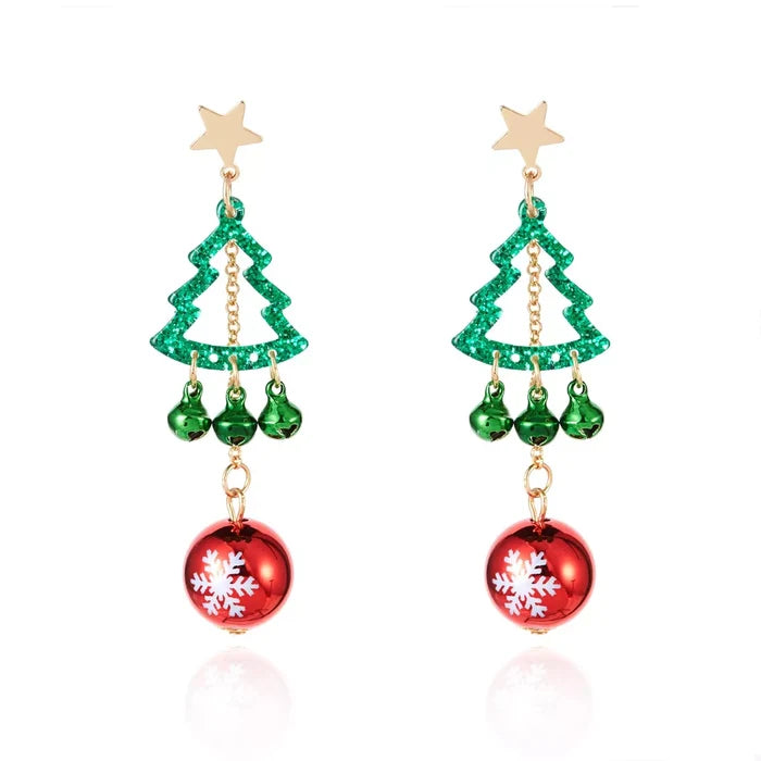 Christmas Tree Ball Drop Earrings