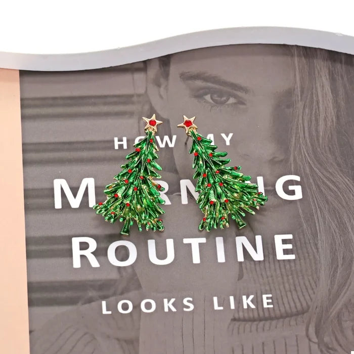 Christmas Tree Drop Earrings
