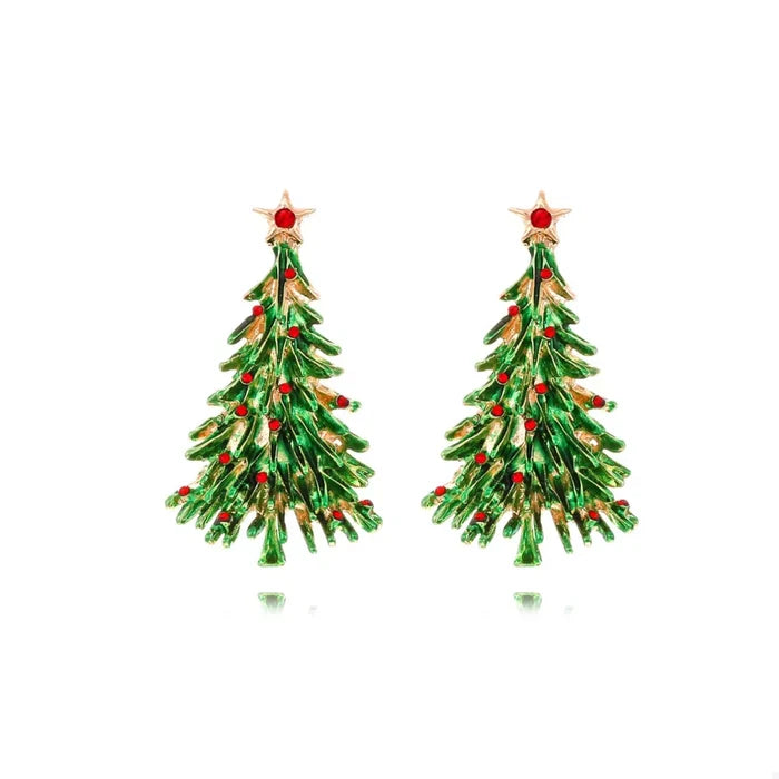 Christmas Tree Drop Earrings