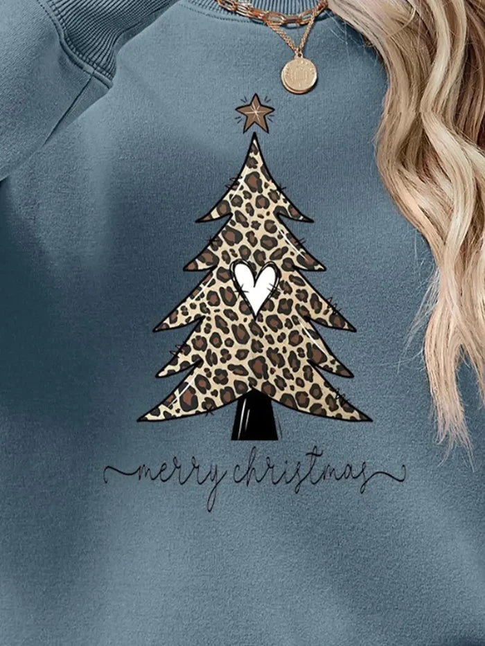 Christmas Tree Graphic Long Sleeve Sweatshirt