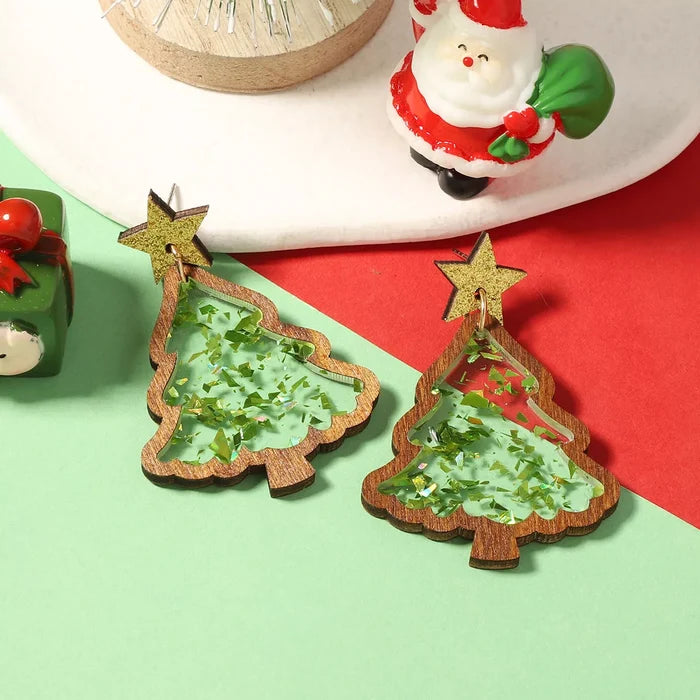 Christmas Tree Star Earrings