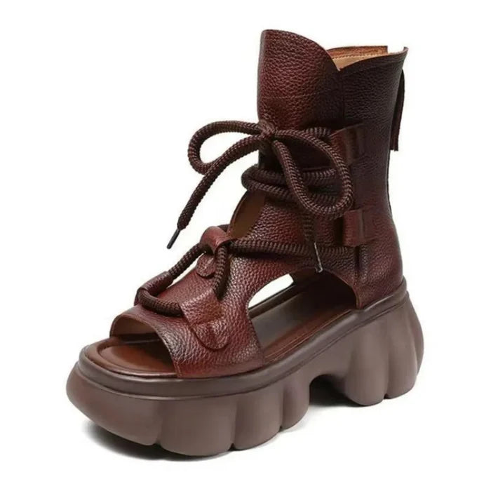 Chunky Platform Lace-Up Sandals