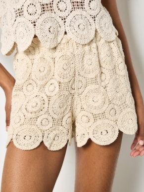 Circles Crochet Shorts - Greige Goods