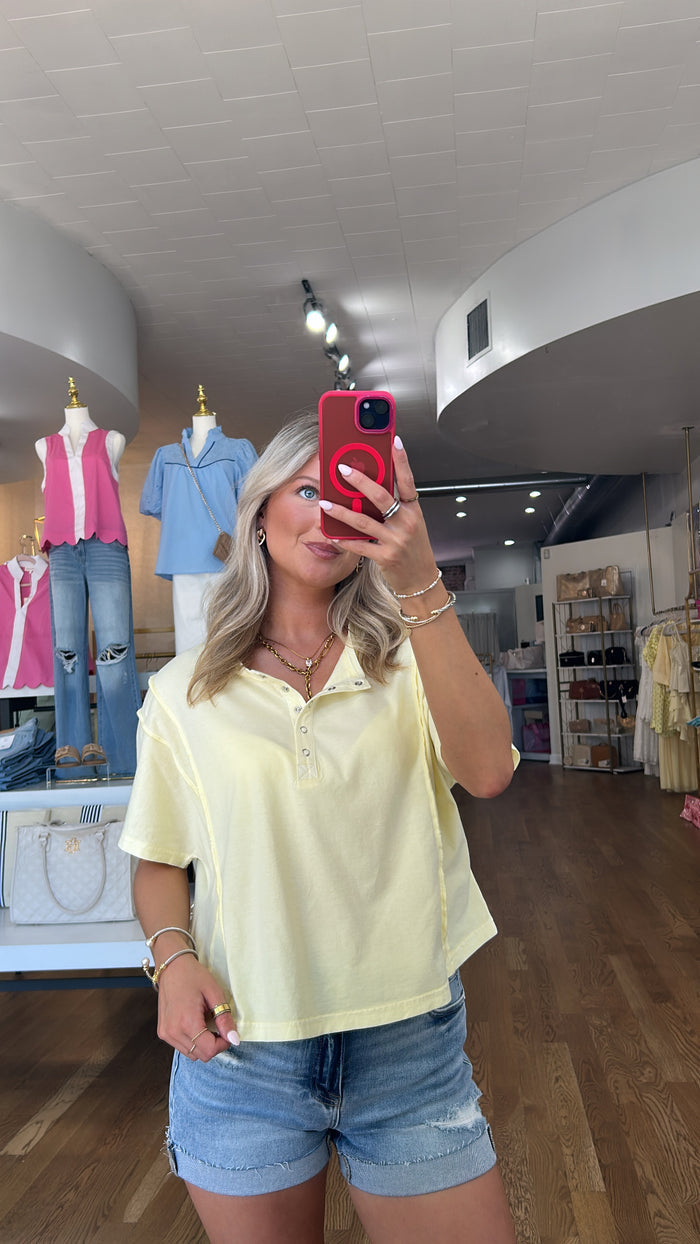 CLAIRE YELLOW HENLEY TOP