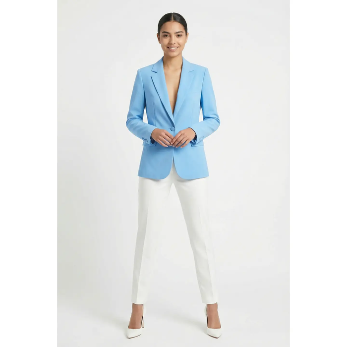 Classic Single Button Tailored Blazer - Greige Goods