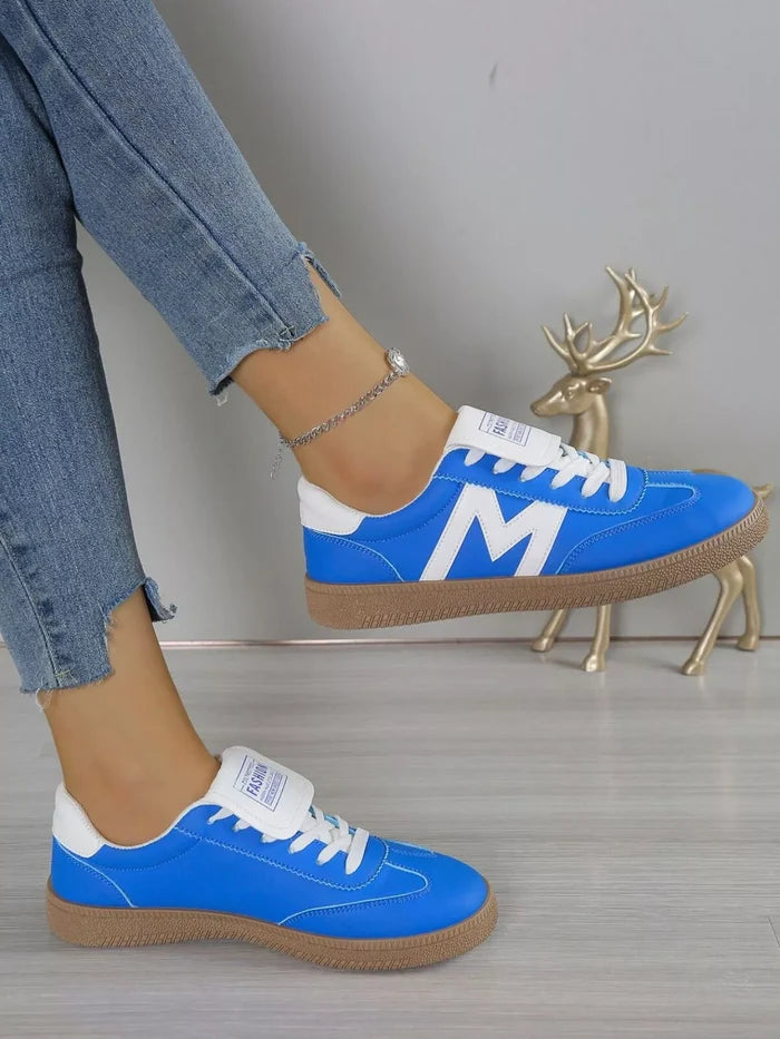 Classic Vegan Leather Lace-Up Sneakers