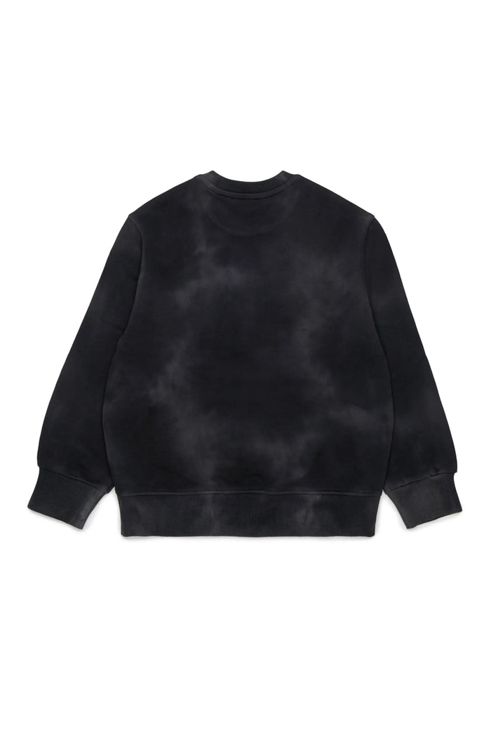 Cloudy-effect sweatshirt with phoenix motif