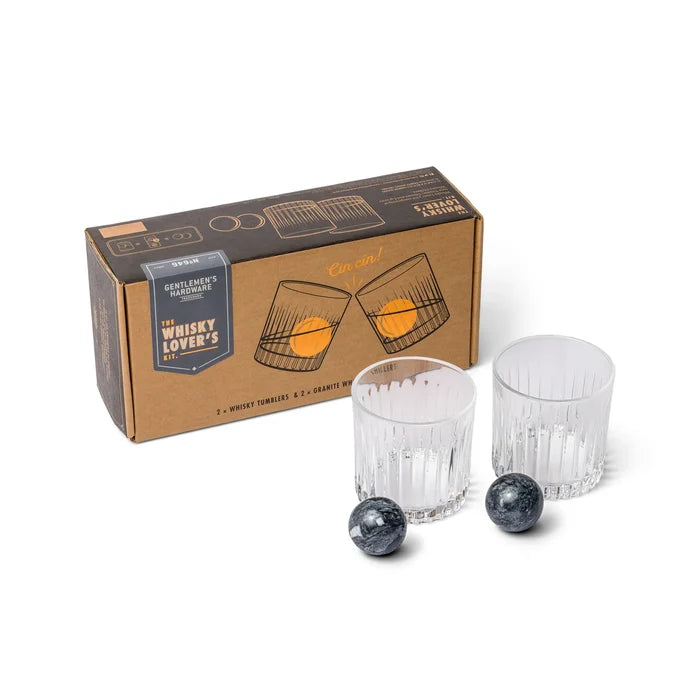 Cocktail Tumblr & Whiskey Stone Set - Greige Goods