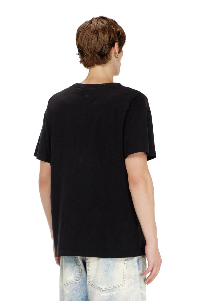 Cotton crew-neck T-shirt with foil print