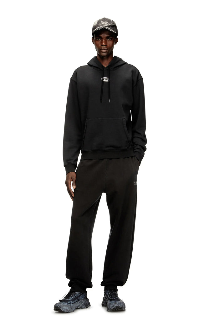 Cotton hoodie with metallic Oval D