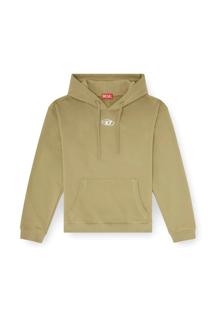 Cotton hoodie with metallic Oval D