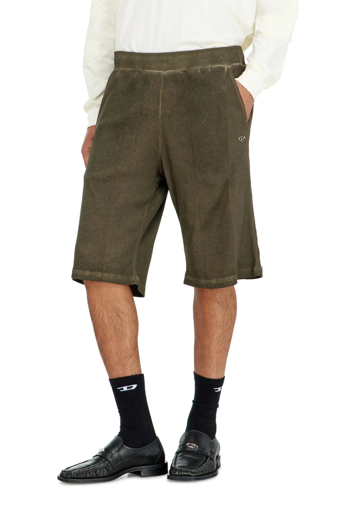 Cotton shorts with jacquard rib insert
