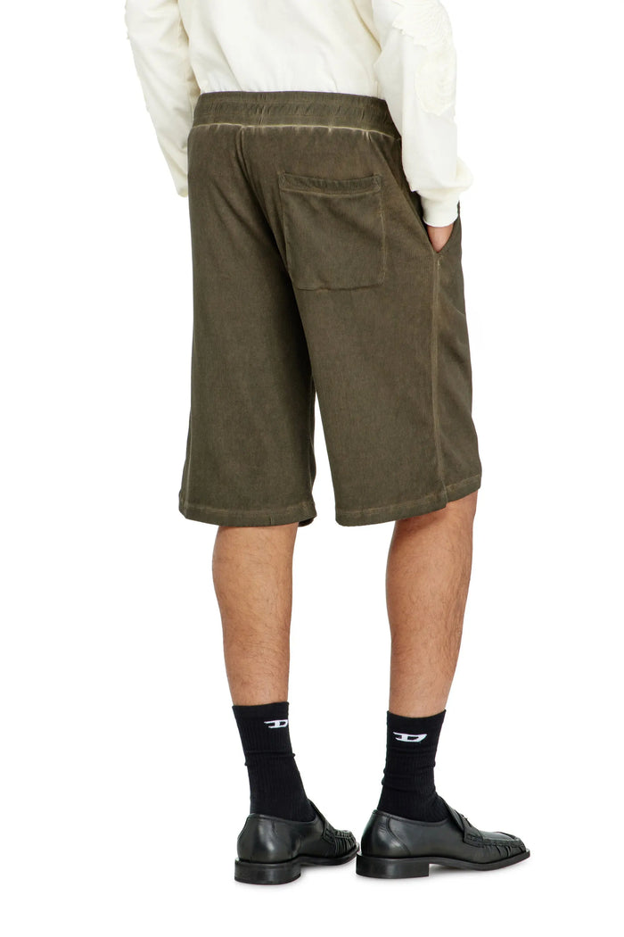 Cotton shorts with jacquard rib insert