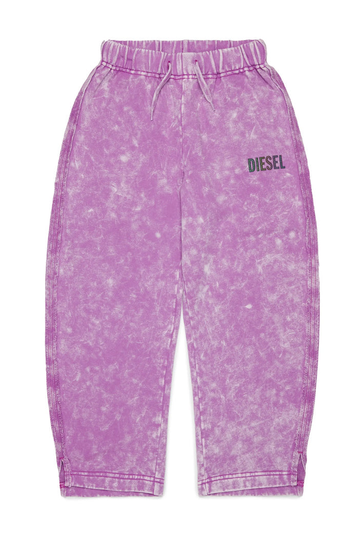 Cotton sweatpants with marbled effect