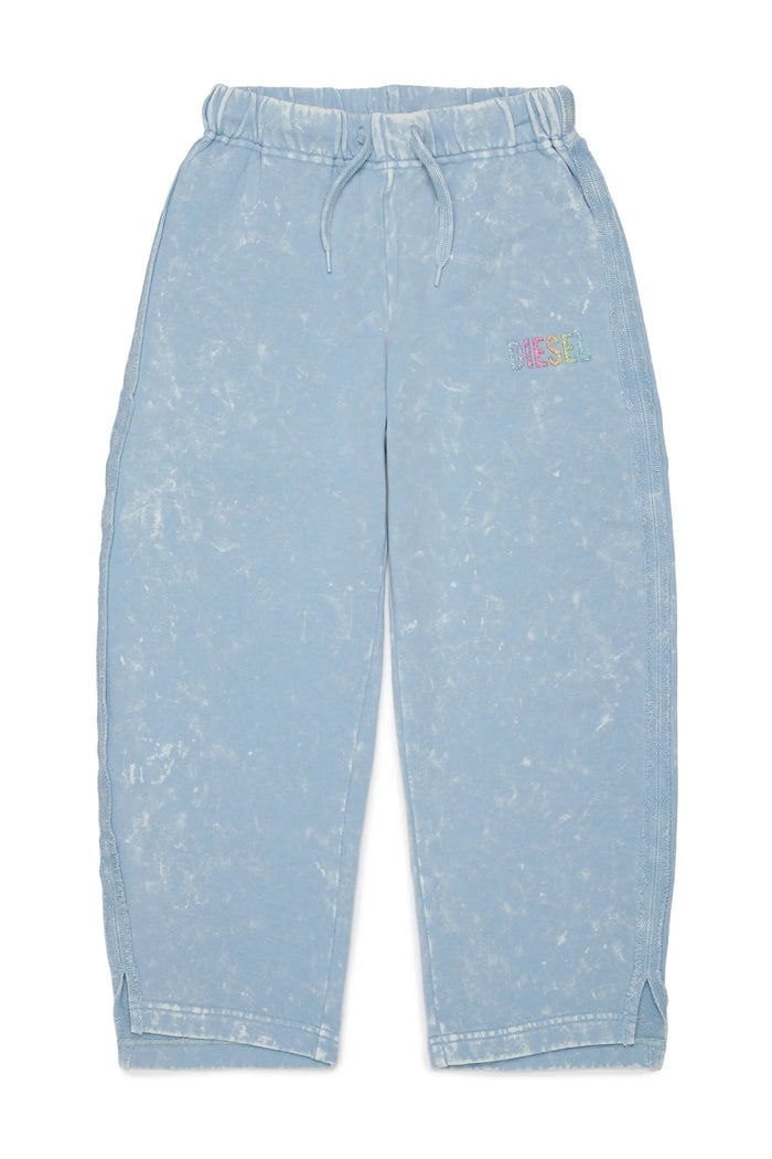 Cotton sweatpants with marbled effect