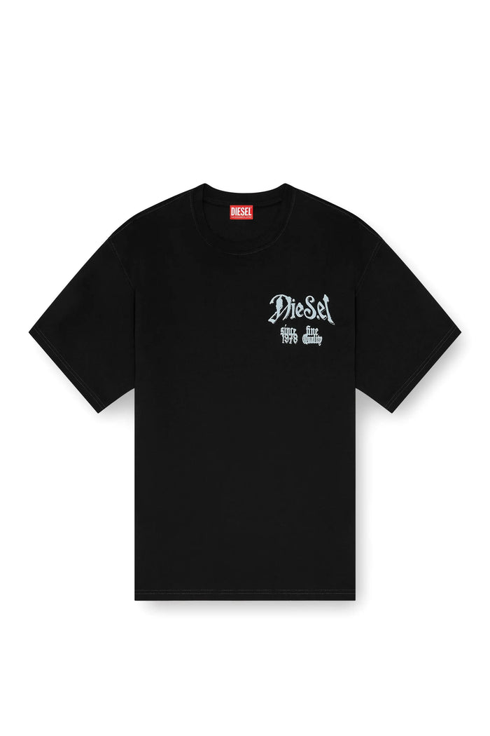 Cotton T-shirt with flock graphic