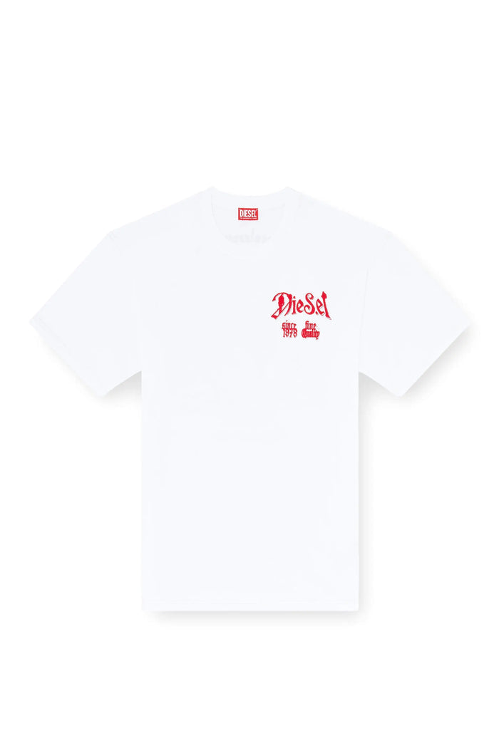 Cotton T-shirt with flock graphic