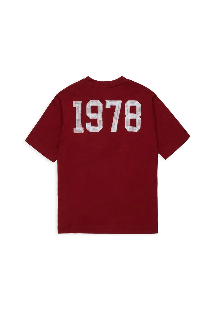 Cotton T-shirt with varsity graphics