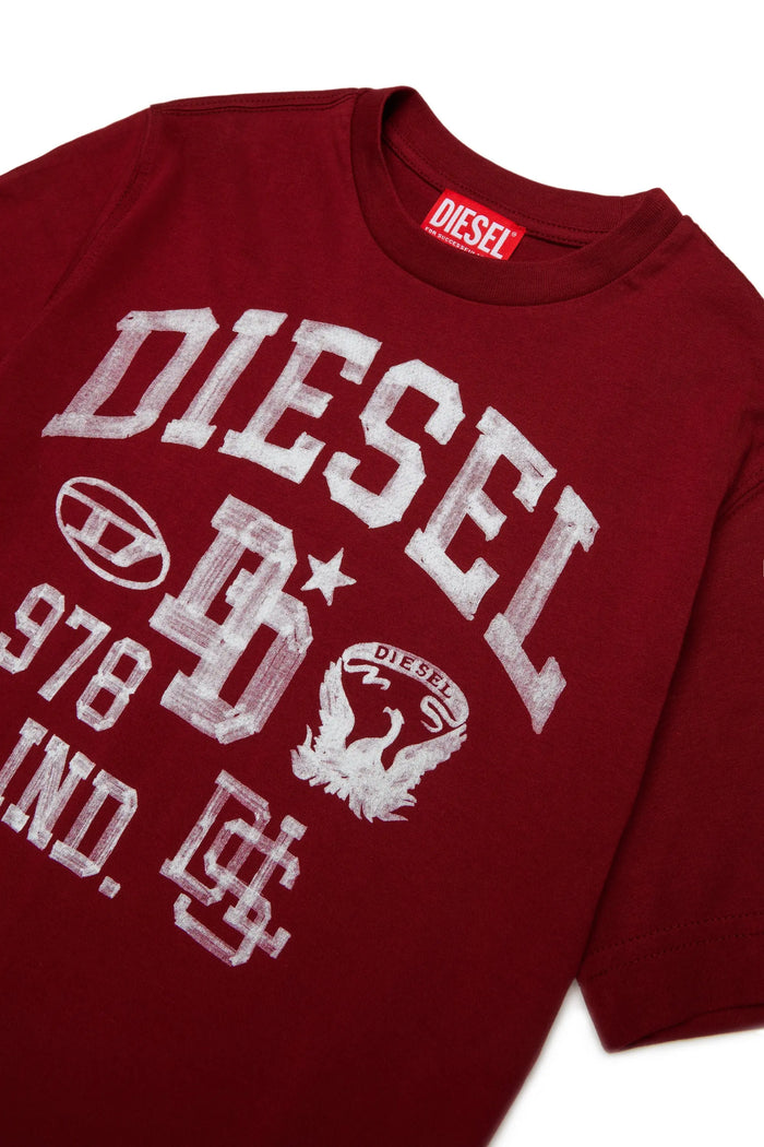 Cotton T-shirt with varsity graphics