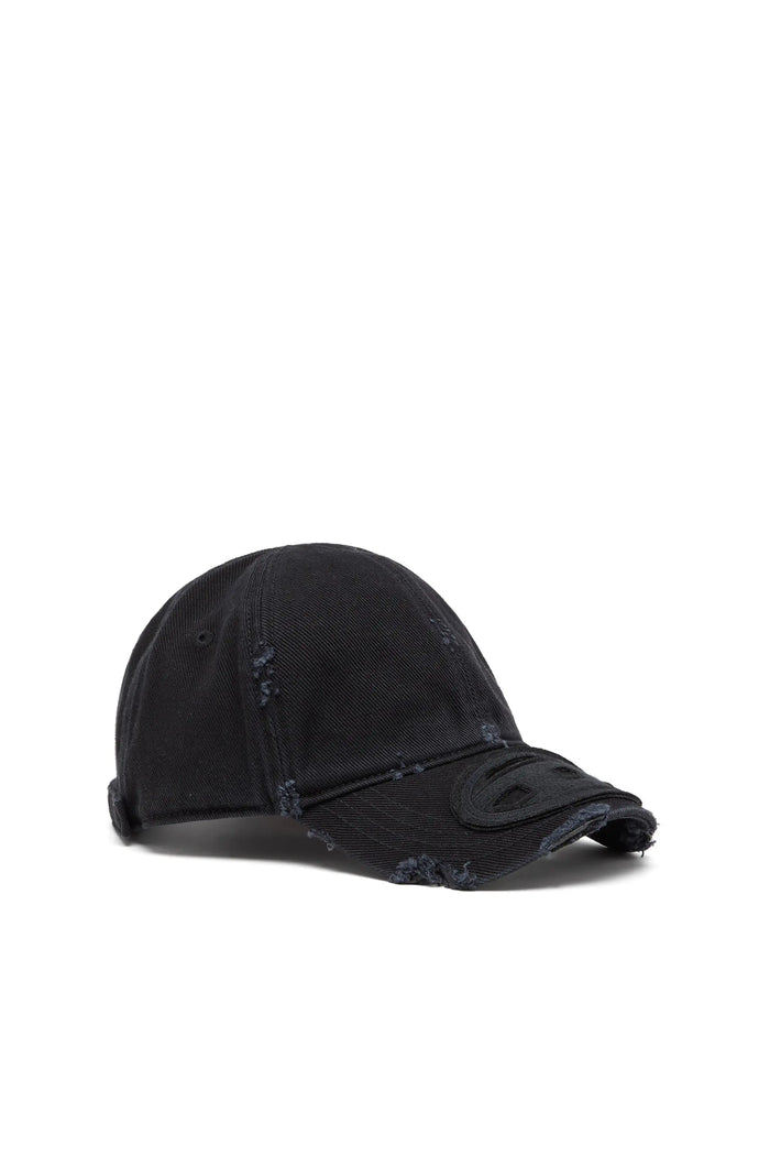 Cotton twill cap with distressed details