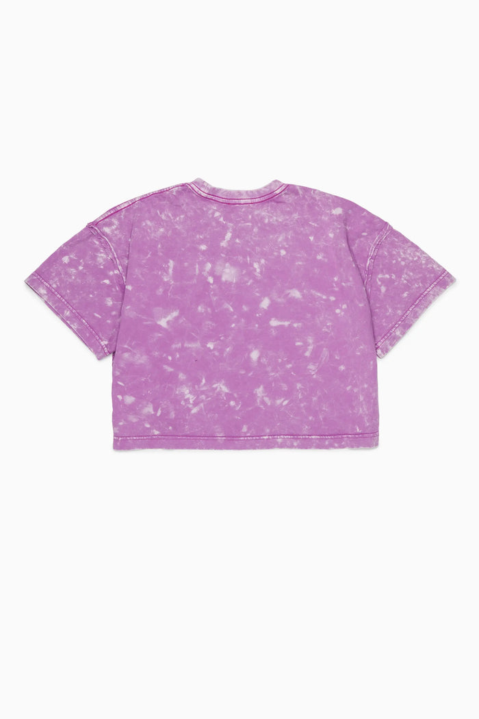 Cropped T-shirt with tie-dye effect