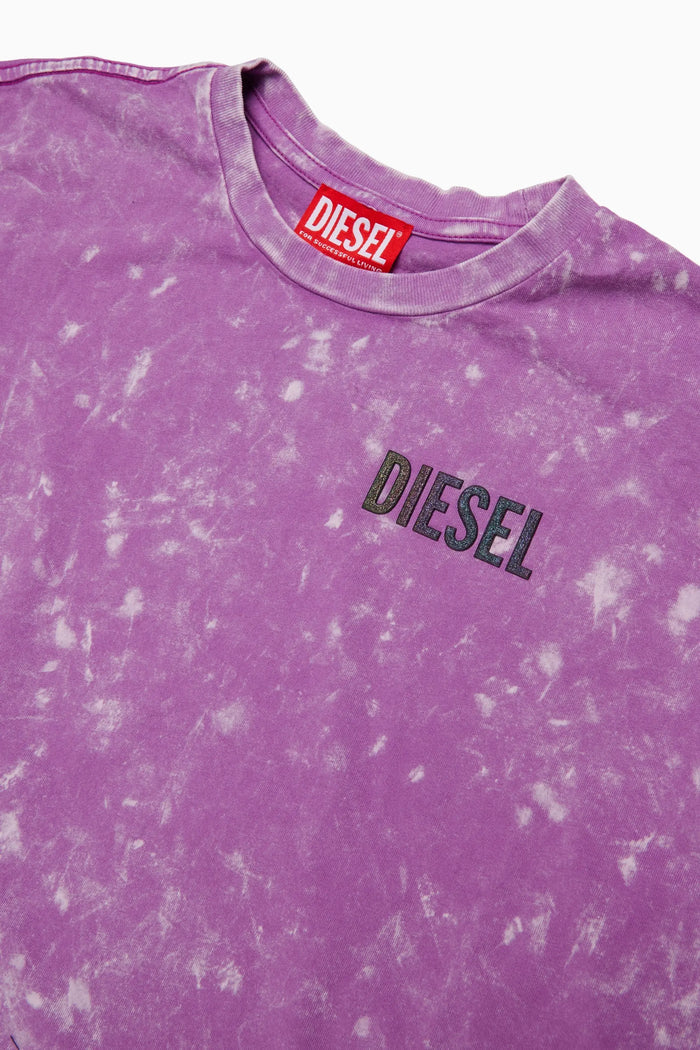 Cropped T-shirt with tie-dye effect