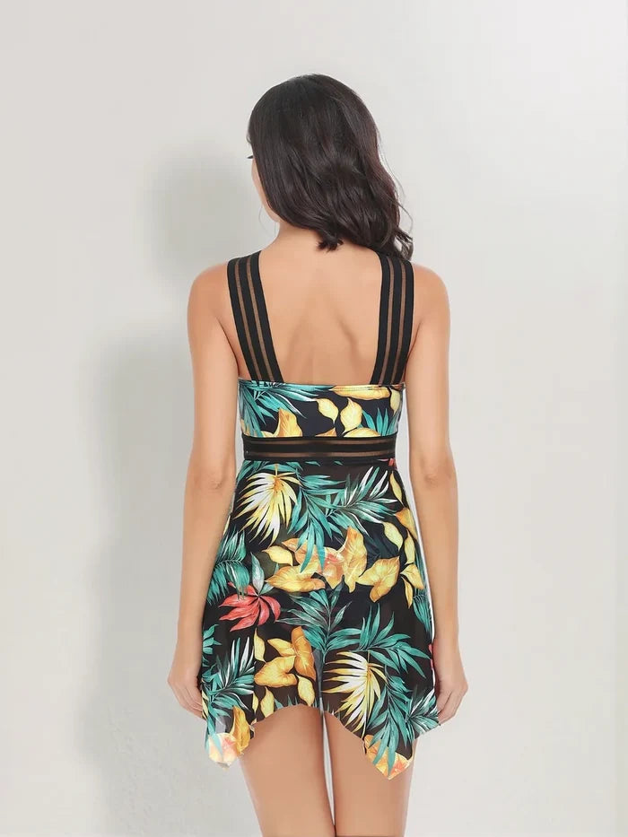Cutout Printed Two-Piece Swim Set