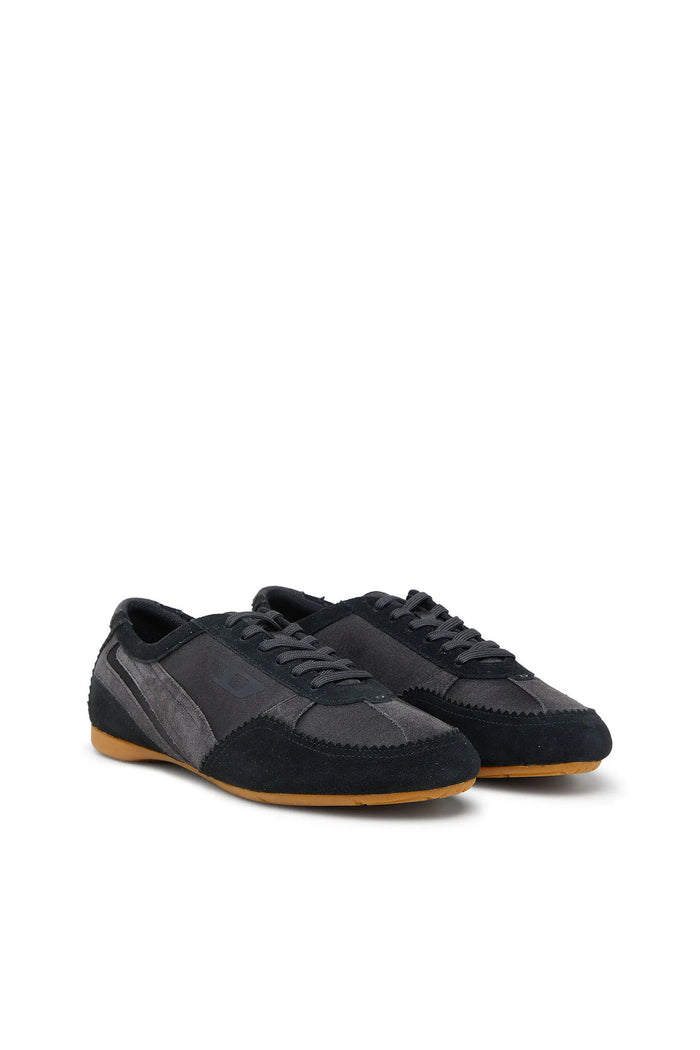 D-Mile-Flat sneakers with suede overlays
