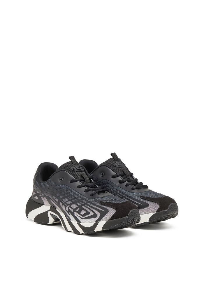 D-Vit-Sneakers in striped dégradé mesh