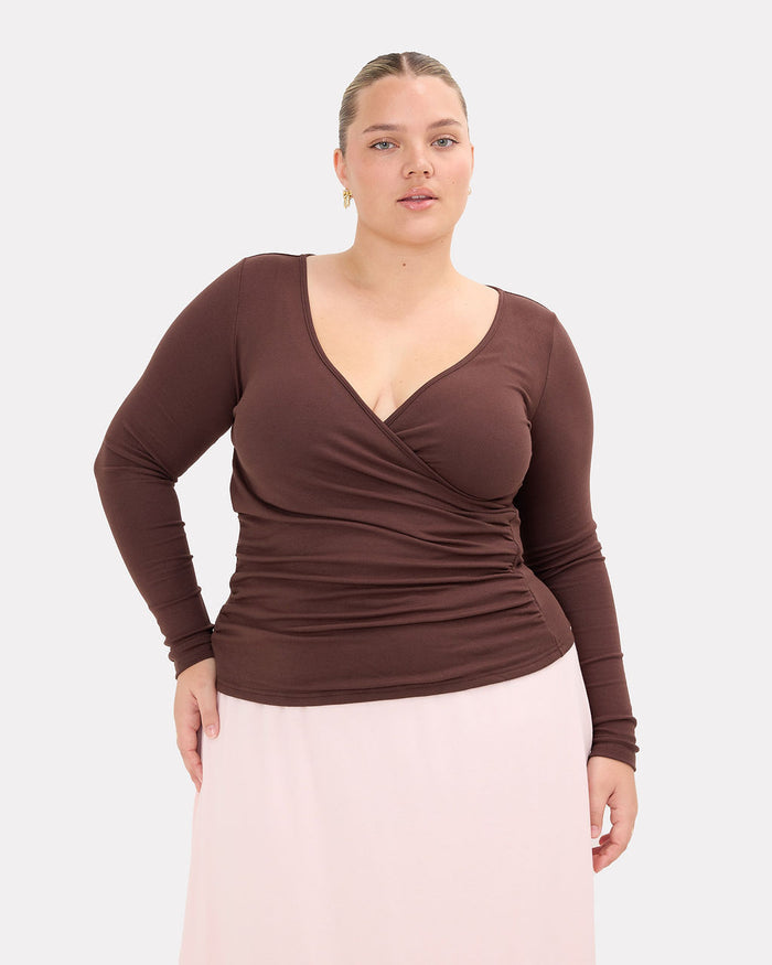 Dakota Top in Chocolate | Size Inclusive AU 6-26 | The Lullaby Club