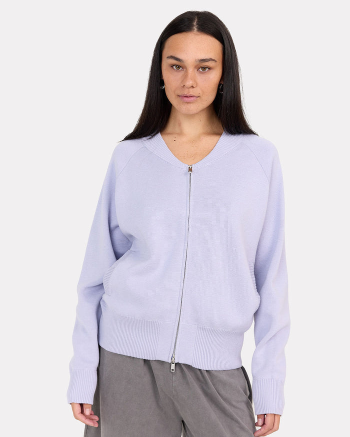 Darcy Bomber Jacket in Lilac - Double Zipper - The Lullaby Club