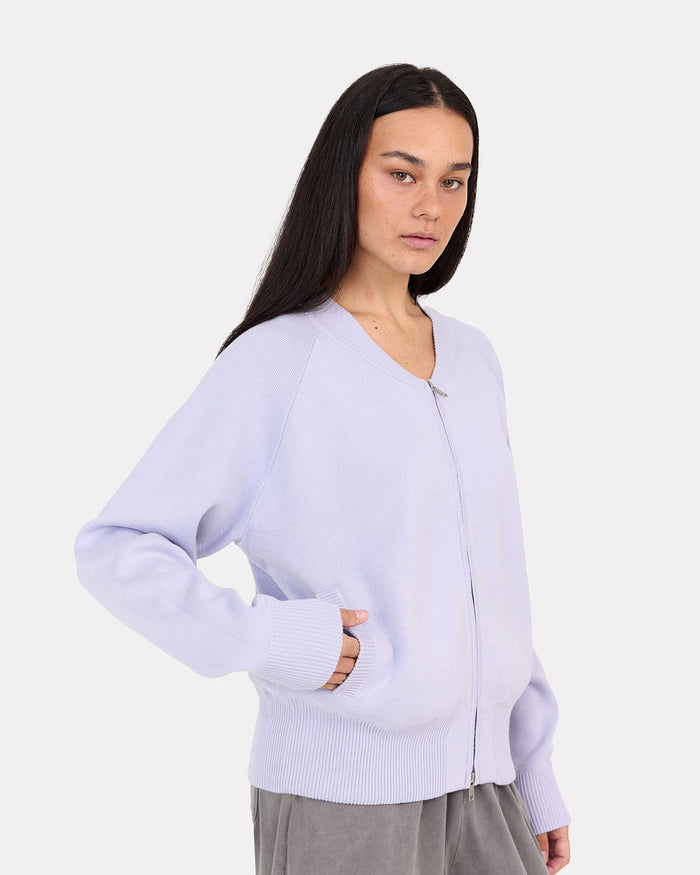 Darcy Bomber Jacket in Lilac - Side Pockets - The Lullaby Club