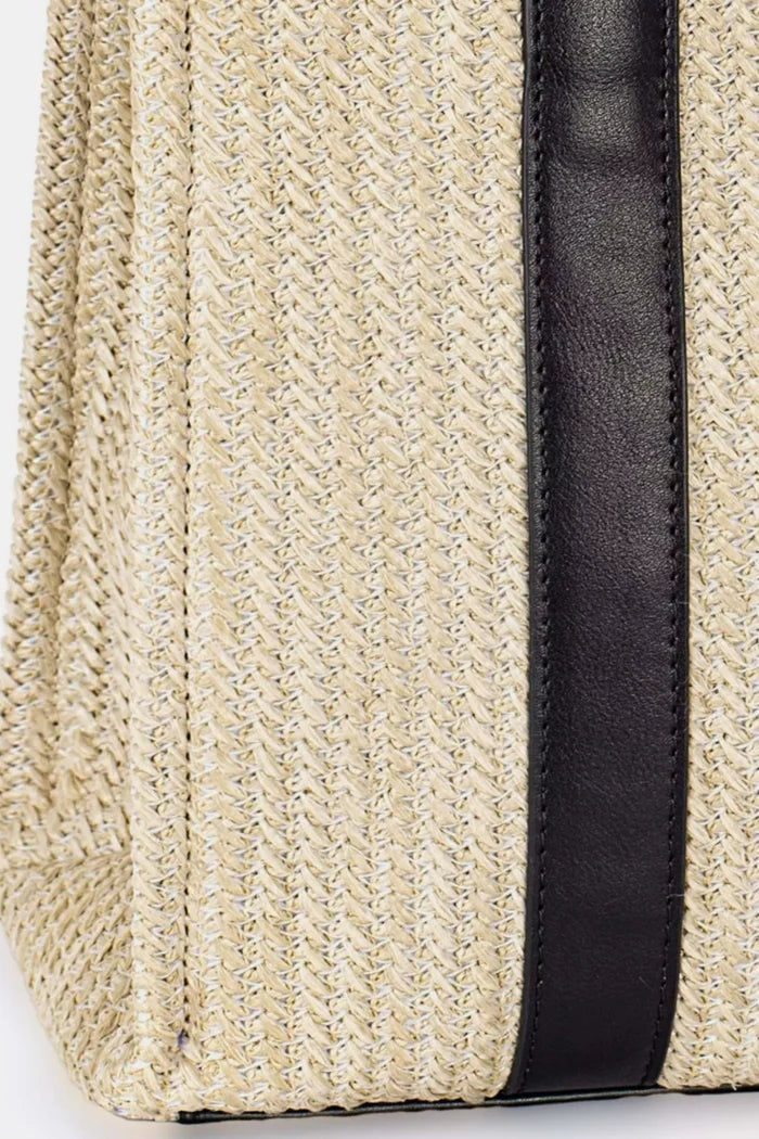 David Jones Square Woven Tote Handbag