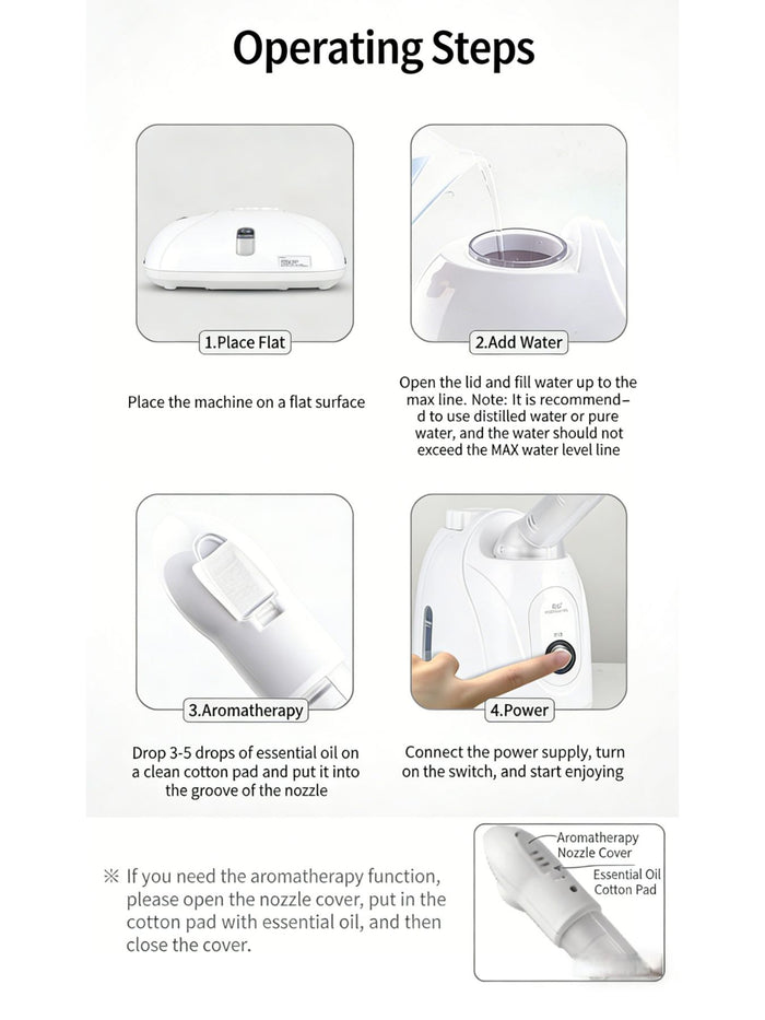 Deep Cleansing Facial Steamer – White