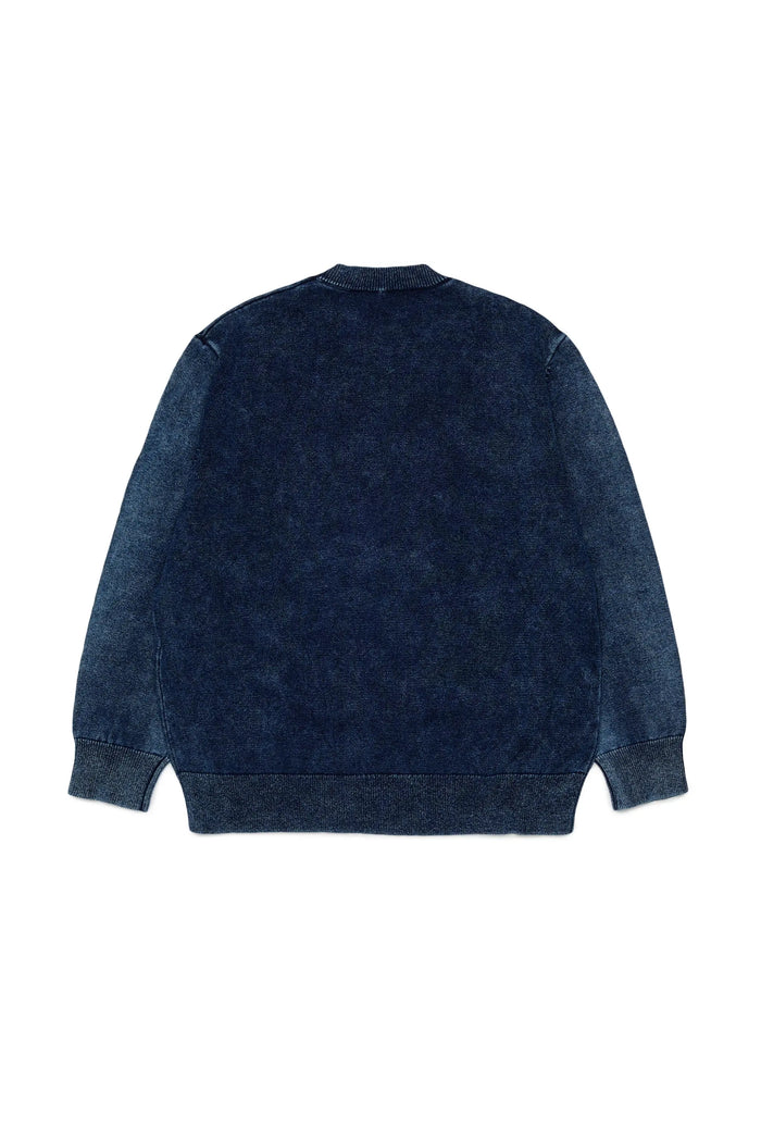 Denim-effect jumper with phoenix motif