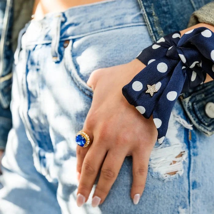 Dot Skinny Scarf - Greige Goods