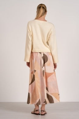 Elastic Midi Skirt - Greige Goods