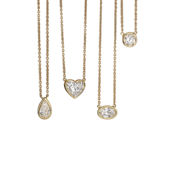 Elegant 18K Gold-Plated Teardrop Necklace with Crystal Accents