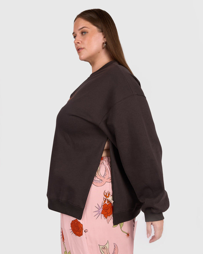 Essentials Jumper in Wildfire - Hidden Breastfeeding Zip - The Lullaby Club