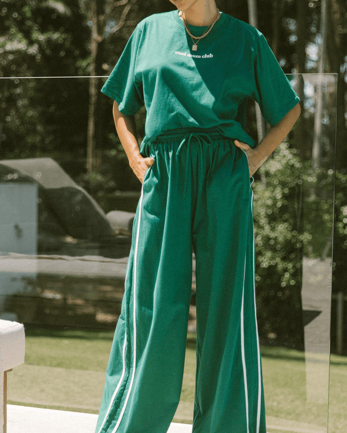 Essentials Pants | Emerald & White