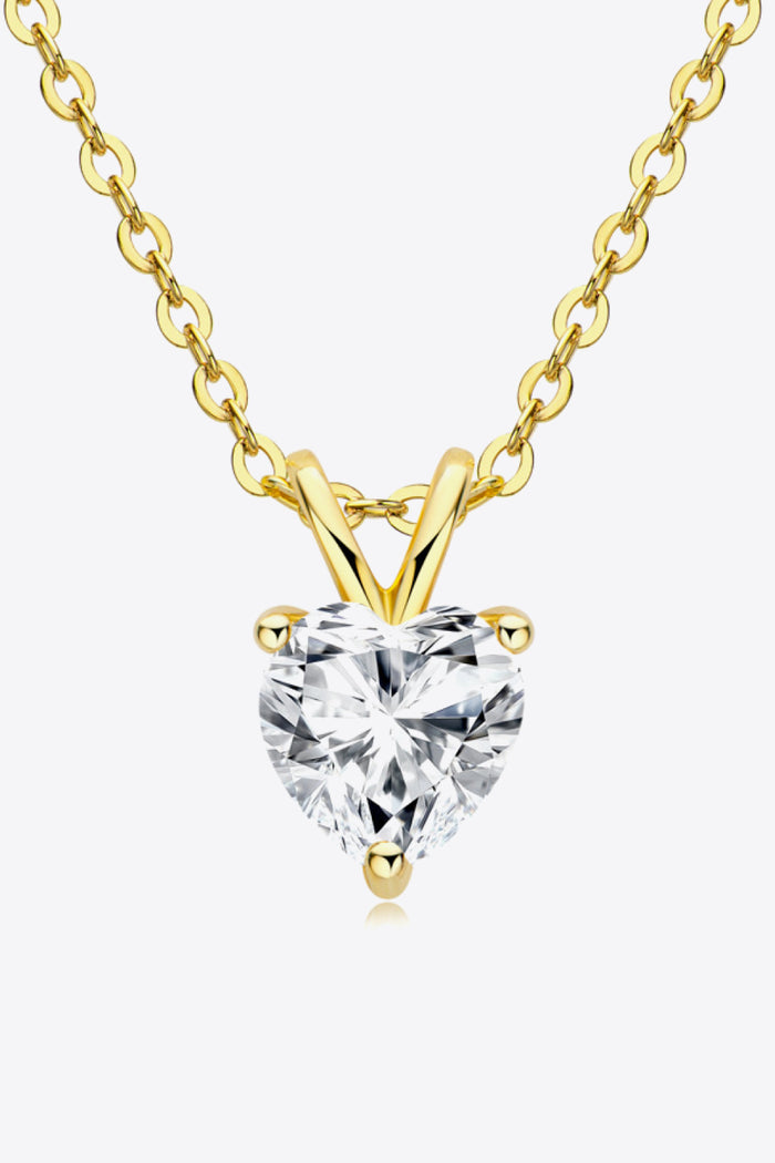 Exquisite 1 Carat Moissanite Heart Necklace - Perfect Gift